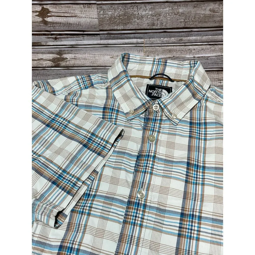 The North Face Men's Shirt Sleeve Button Up Shirt‎ Off White Blue